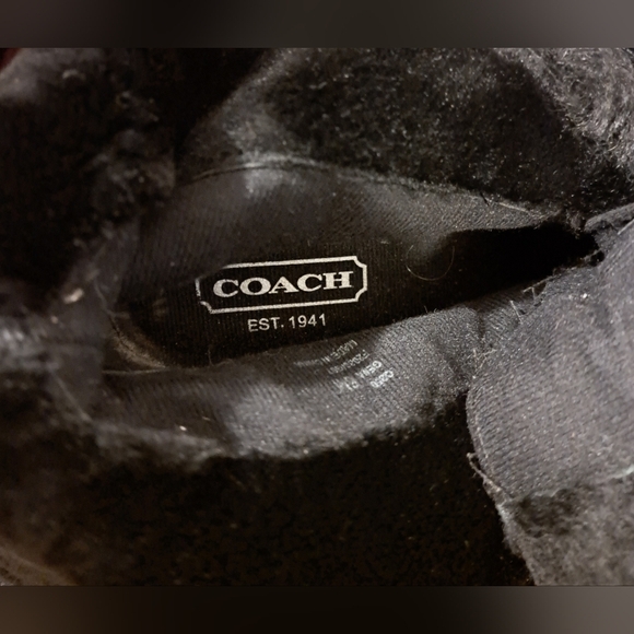 NWOT Coach Gena Black Suede & Shearling Button Up Casual Wedge Boot Shoe SZ 6M - Picture 7 of 10